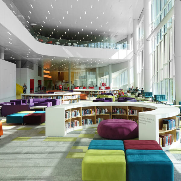 RALEIGH,NC/USA - 8-24-2018: The James B Hunt library on Centennial Campus of NC State University in Raleigh NC